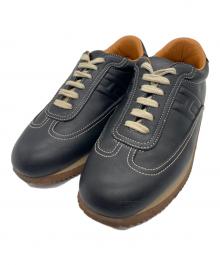 HERMES（エルメス）の古着「HERMES 　Hロゴレザースニーカー」｜ブラック×ブラウン