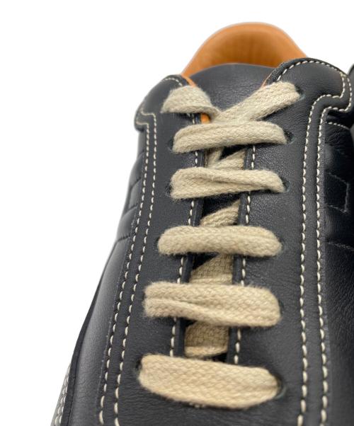 HERMES（エルメス）HERMES (エルメス) HERMES 　Hロゴレザースニーカー ブラック×ブラウン サイズ:37の古着・服飾アイテム