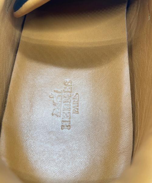 HERMES（エルメス）HERMES (エルメス) HERMES 　Hロゴレザースニーカー ブラック×ブラウン サイズ:37の古着・服飾アイテム