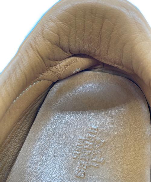 HERMES（エルメス）HERMES (エルメス) HERMES 　Hロゴレザースニーカー ブラック×ブラウン サイズ:37の古着・服飾アイテム