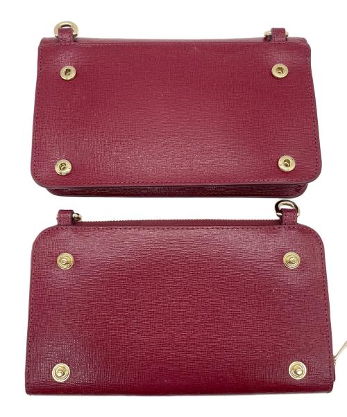 FURLA（フルラ）FURLA (フルラ) ショルダーウォレットバッグ レッドの古着・服飾アイテム