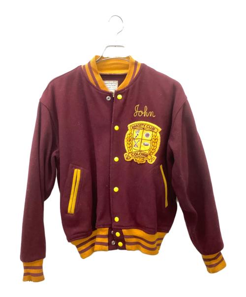Johnny evers（ジョニー エバース）Johnny evers (ジョニー エバース) スタジャン ボルドー×イエロー サイズ:ｌの古着・服飾アイテム