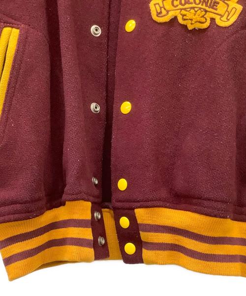 Johnny evers（ジョニー エバース）Johnny evers (ジョニー エバース) スタジャン ボルドー×イエロー サイズ:ｌの古着・服飾アイテム