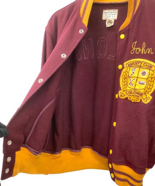 Johnny evers（ジョニー エバース）Johnny evers (ジョニー エバース) スタジャン ボルドー×イエロー サイズ:ｌの古着・服飾アイテム