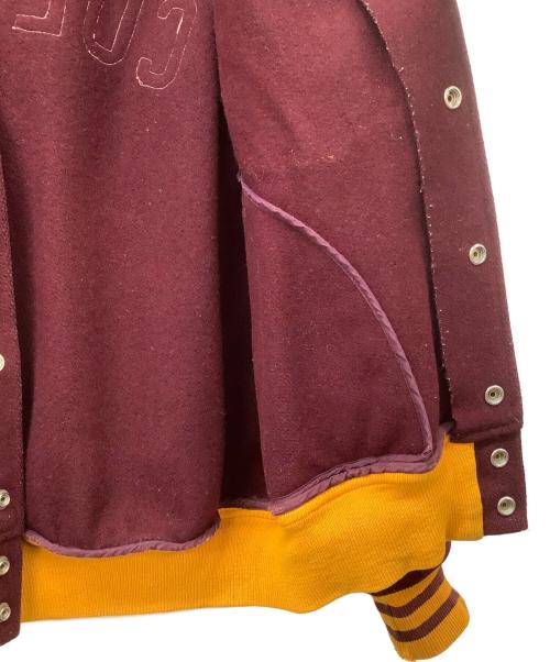 Johnny evers（ジョニー エバース）Johnny evers (ジョニー エバース) スタジャン ボルドー×イエロー サイズ:ｌの古着・服飾アイテム