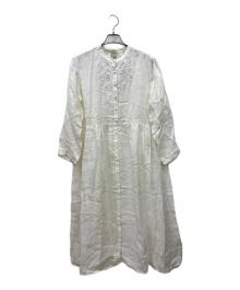 TSUHARU by samansa Mos2（ツハル バイ サマンサモスモス）の古着「TSUHARU by Samansa Mos2　長袖ワンピース」｜オフホワイト