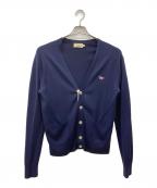 maison kitsuneメゾンキツネ）の古着「薄手カーディガン」｜ネイビー×レッド