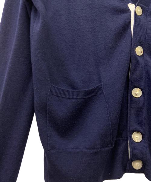 maison kitsune（メゾンキツネ）MAISON KITSUNE (メゾンキツネ) 薄手カーディガン ネイビー×レッド サイズ:XSの古着・服飾アイテム