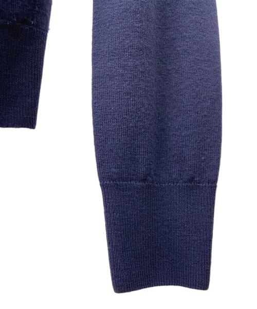maison kitsune（メゾンキツネ）MAISON KITSUNE (メゾンキツネ) 薄手カーディガン ネイビー×レッド サイズ:XSの古着・服飾アイテム