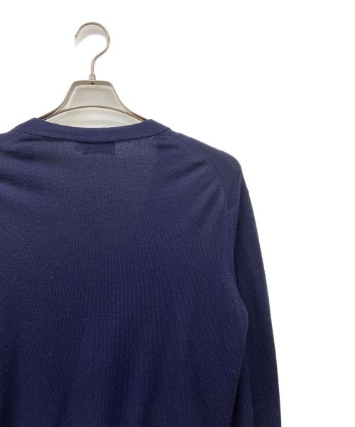 maison kitsune（メゾンキツネ）MAISON KITSUNE (メゾンキツネ) 薄手カーディガン ネイビー×レッド サイズ:XSの古着・服飾アイテム