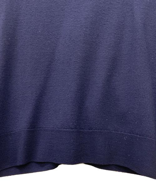 maison kitsune（メゾンキツネ）MAISON KITSUNE (メゾンキツネ) 薄手カーディガン ネイビー×レッド サイズ:XSの古着・服飾アイテム