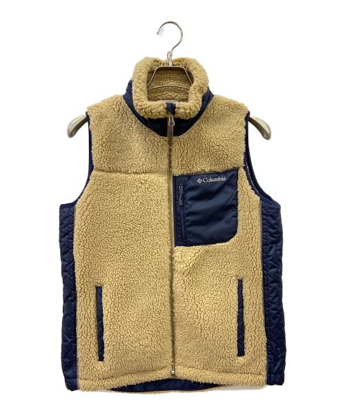 Columbia（コロンビア）Columbia (コロンビア) ボアベスト ベージュ×ネイビー サイズ:Lの古着・服飾アイテム