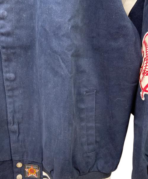 JH Deisign（ジェイエイチデザイン）JH Deisign (ジェイエイチデザイン) スタジャン ネイビー×ホワイト サイズ:4Lの古着・服飾アイテム