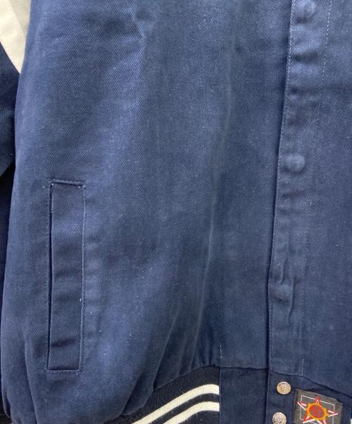 JH Deisign（ジェイエイチデザイン）JH Deisign (ジェイエイチデザイン) スタジャン ネイビー×ホワイト サイズ:4Lの古着・服飾アイテム