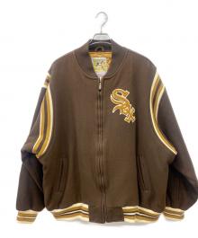 Cooperstown×mitchell and ness（クーパーズタウン）の古着「スタジャン」｜ブラウン×ベージュ