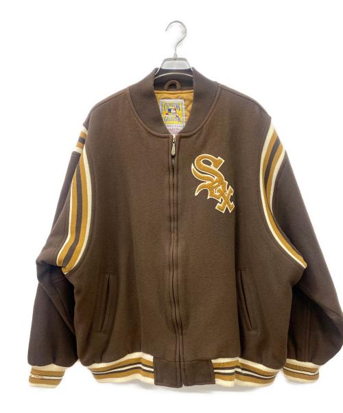 Cooperstown（クーパーズタウン）Cooperstown (クーパーズタウン) mitchell and ness スタジャン ブラウン×ベージュ サイズ:3XLの古着・服飾アイテム