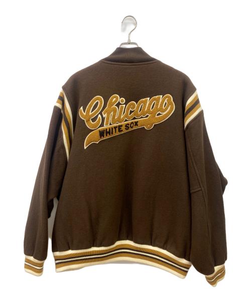 Cooperstown（クーパーズタウン）Cooperstown (クーパーズタウン) mitchell and ness スタジャン ブラウン×ベージュ サイズ:3XLの古着・服飾アイテム