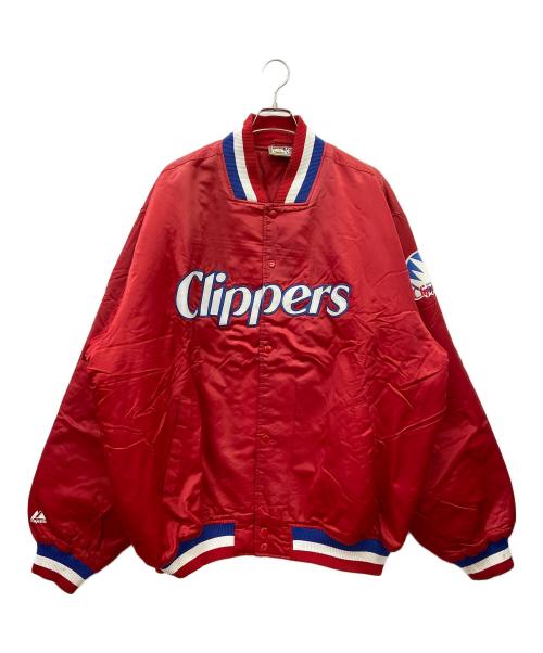 HARDWOOD CLASSICS（ハードウッドクラシック）HARDWOOD CLASSICS (ハードウッドクラシック) NBA (エヌビーエー) NBAスタジャン レッド×ホワイト サイズ:不明（実寸サイズ参照）の古着・服飾アイテム