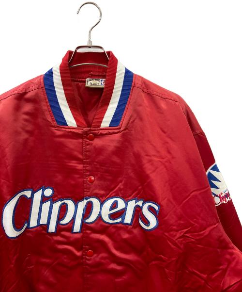 HARDWOOD CLASSICS（ハードウッドクラシック）HARDWOOD CLASSICS (ハードウッドクラシック) NBA (エヌビーエー) NBAスタジャン レッド×ホワイト サイズ:不明（実寸サイズ参照）の古着・服飾アイテム