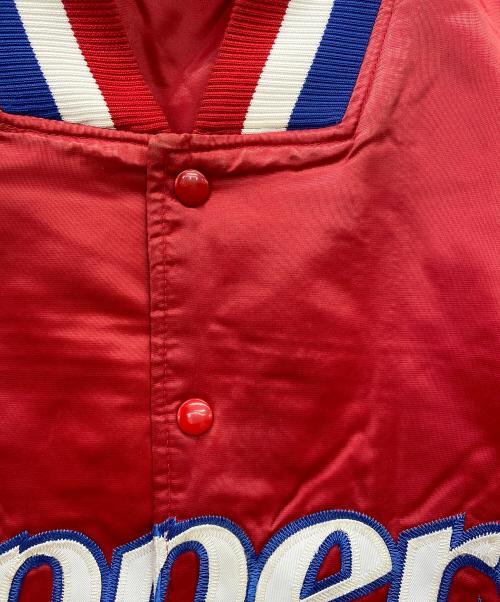 HARDWOOD CLASSICS（ハードウッドクラシック）HARDWOOD CLASSICS (ハードウッドクラシック) NBA (エヌビーエー) NBAスタジャン レッド×ホワイト サイズ:不明（実寸サイズ参照）の古着・服飾アイテム