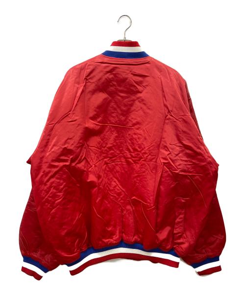 HARDWOOD CLASSICS（ハードウッドクラシック）HARDWOOD CLASSICS (ハードウッドクラシック) NBA (エヌビーエー) NBAスタジャン レッド×ホワイト サイズ:不明（実寸サイズ参照）の古着・服飾アイテム