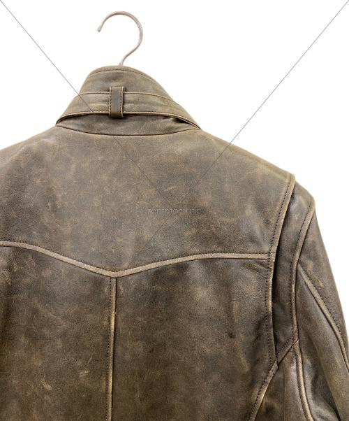lingoo leathers（lingoo leathers）LINGOO LEATHERS (lingoo leathers) シングルライダースジャケット ブラウン サイズ:LLの古着・服飾アイテム