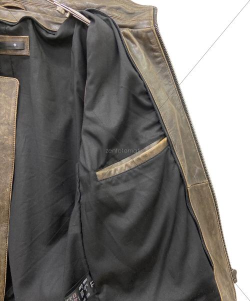 lingoo leathers（lingoo leathers）LINGOO LEATHERS (lingoo leathers) シングルライダースジャケット ブラウン サイズ:LLの古着・服飾アイテム