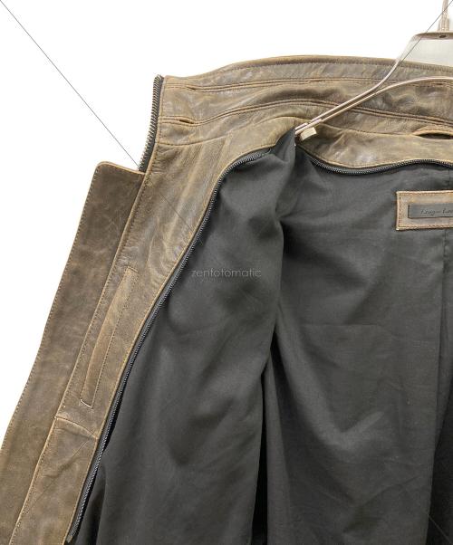lingoo leathers（lingoo leathers）LINGOO LEATHERS (lingoo leathers) シングルライダースジャケット ブラウン サイズ:LLの古着・服飾アイテム