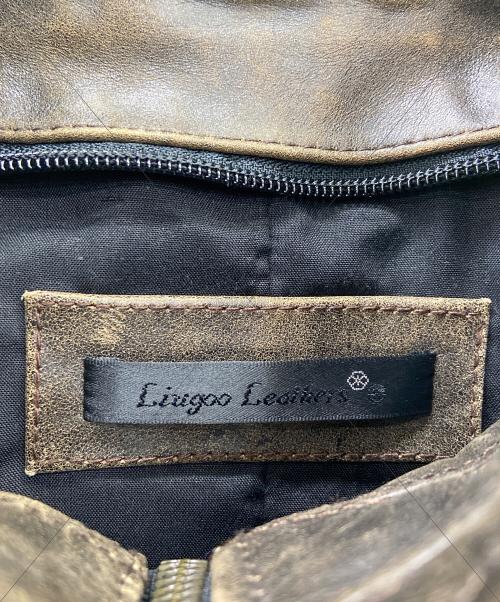 lingoo leathers（lingoo leathers）LINGOO LEATHERS (lingoo leathers) シングルライダースジャケット ブラウン サイズ:LLの古着・服飾アイテム