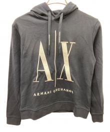 ARMANI EXCHANGE（アルマーニ エクスチェンジ）の古着「プルオーバーパーカー」｜ホワイト×ネイビー