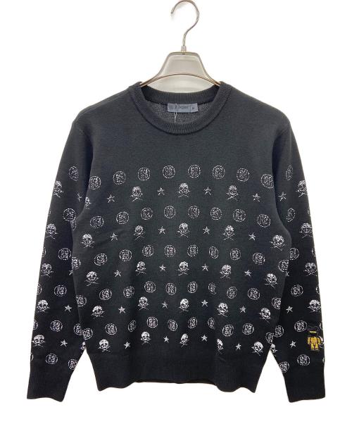 G/FORM（ジーフォーム）G/FORM (ジーフォーム) ベアブリックパターンニット ホワイト×ブラック サイズ:M 未使用品の古着・服飾アイテム