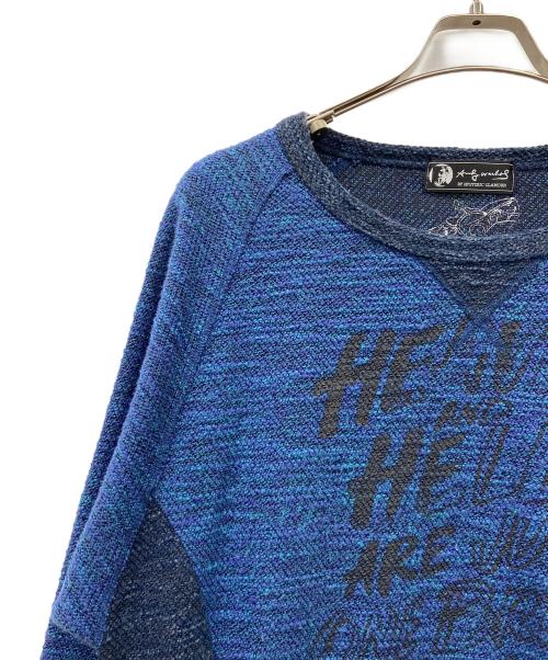Andy Warhol by HYSTERIC GLAMOUR（アンディーウォーホルバイヒステリックグラマー）Andy Warhol by HYSTERIC GLAMOUR (アンディーウォーホルバイヒステリックグラマー) 薄手ニット ブルー サイズ:Freeの古着・服飾アイテム