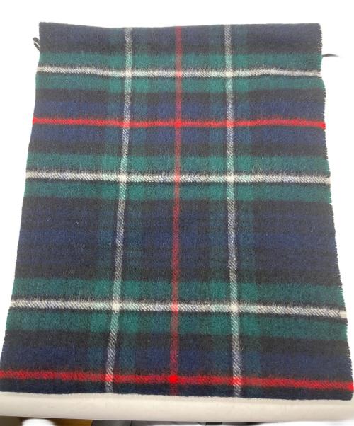 Burberry's（バーバリー）Burberry's (バーバリーズ) カシミヤマフラー グリーン×ネイビーの古着・服飾アイテム