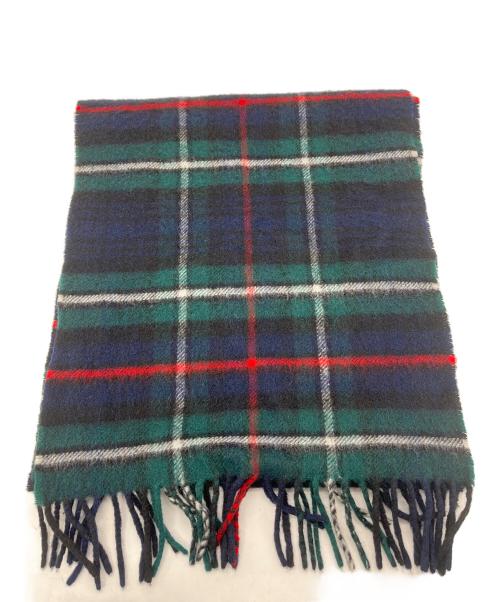 Burberry's（バーバリー）Burberry's (バーバリーズ) カシミヤマフラー グリーン×ネイビーの古着・服飾アイテム