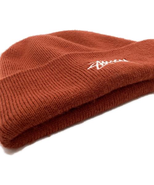 stussy（ステューシー）stussy (ステューシー) stussy　USA製 90s　ニット帽 ブラウンの古着・服飾アイテム