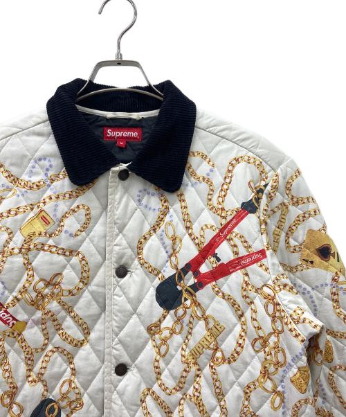 SUPREME（シュプリーム）Supreme (シュプリーム) Chains Quilted jacket ホワイト サイズ:Mの古着・服飾アイテム