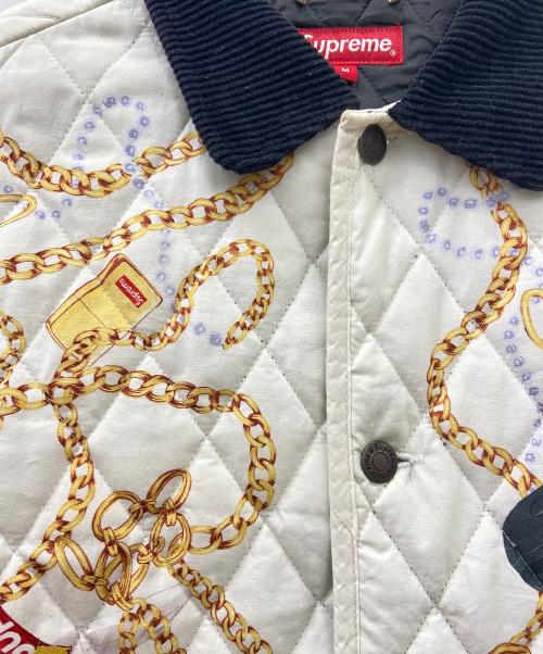 SUPREME（シュプリーム）Supreme (シュプリーム) Chains Quilted jacket ホワイト サイズ:Mの古着・服飾アイテム
