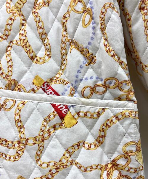 SUPREME（シュプリーム）Supreme (シュプリーム) Chains Quilted jacket ホワイト サイズ:Mの古着・服飾アイテム