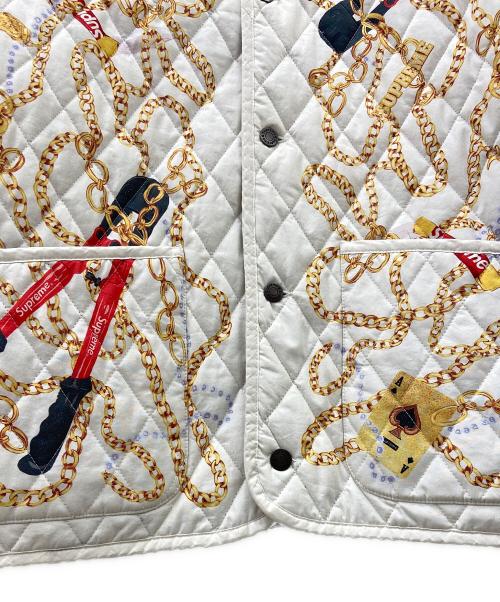SUPREME（シュプリーム）Supreme (シュプリーム) Chains Quilted jacket ホワイト サイズ:Mの古着・服飾アイテム