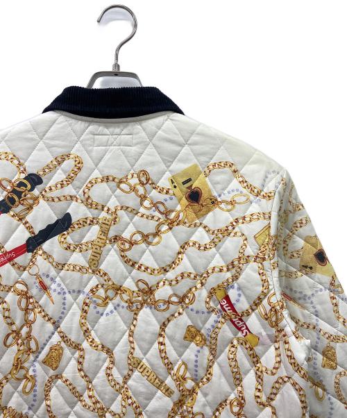 SUPREME（シュプリーム）Supreme (シュプリーム) Chains Quilted jacket ホワイト サイズ:Mの古着・服飾アイテム