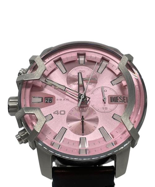 DIESEL（ディーゼル）DIESEL (ディーゼル) DIESEL　クォーツ　レザーベルト　腕時計 ピンクの古着・服飾アイテム