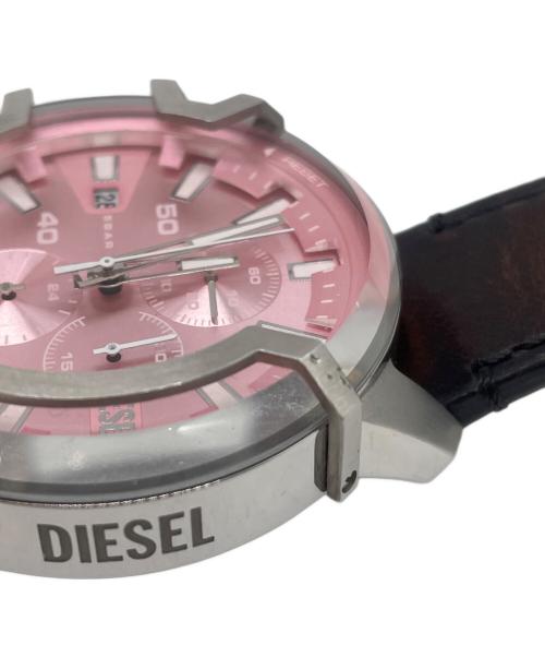 DIESEL（ディーゼル）DIESEL (ディーゼル) DIESEL　クォーツ　レザーベルト　腕時計 ピンクの古着・服飾アイテム