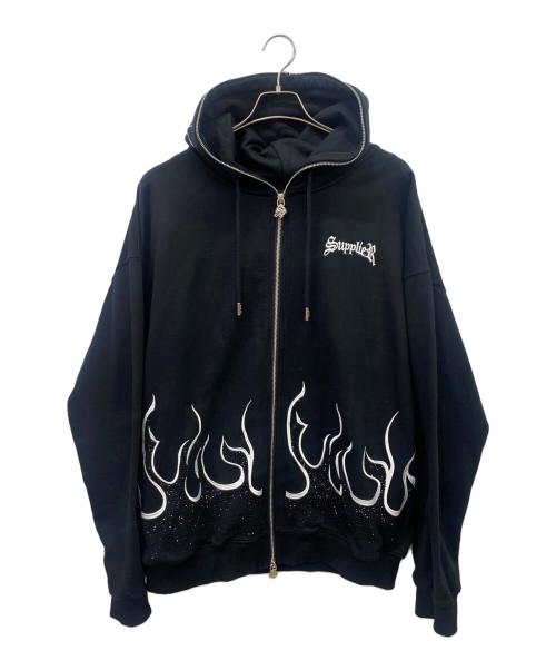 SUPPLIER（サプライヤー）SUPPLIER (サプライヤー) ジップパーカー ブラック サイズ:XLの古着・服飾アイテム