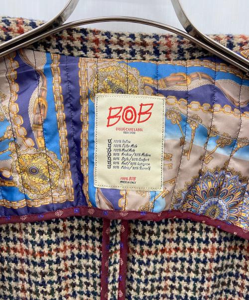 Bob（ボブ）Bob (ボブ) チェスターコート ベージュ×ブラック サイズ:52の古着・服飾アイテム