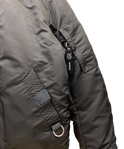 DIESEL（ディーゼル）DIESEL (ディーゼル) クラッシュ加工MA-1ジャケット ブラック×オレンジ サイズ:Lの古着・服飾アイテム