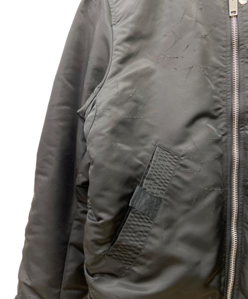 DIESEL（ディーゼル）DIESEL (ディーゼル) クラッシュ加工MA-1ジャケット ブラック×オレンジ サイズ:Lの古着・服飾アイテム