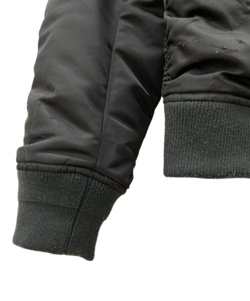 DIESEL（ディーゼル）DIESEL (ディーゼル) クラッシュ加工MA-1ジャケット ブラック×オレンジ サイズ:Lの古着・服飾アイテム