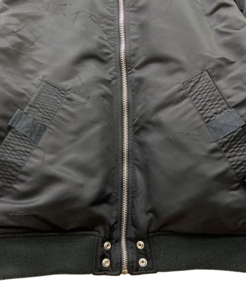 DIESEL（ディーゼル）DIESEL (ディーゼル) クラッシュ加工MA-1ジャケット ブラック×オレンジ サイズ:Lの古着・服飾アイテム