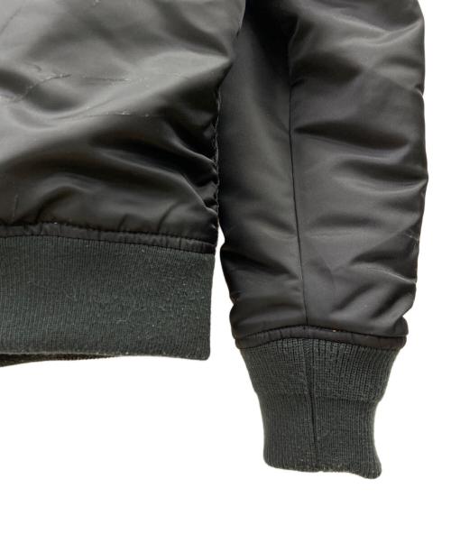 DIESEL（ディーゼル）DIESEL (ディーゼル) クラッシュ加工MA-1ジャケット ブラック×オレンジ サイズ:Lの古着・服飾アイテム