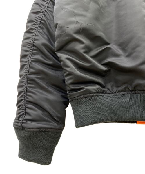 DIESEL（ディーゼル）DIESEL (ディーゼル) クラッシュ加工MA-1ジャケット ブラック×オレンジ サイズ:Lの古着・服飾アイテム